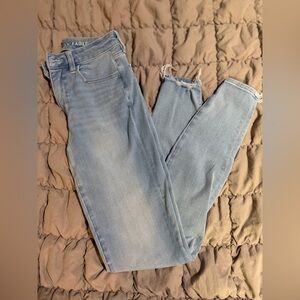 American Eagle Outfitters Women's Light Blue Skinny Jeans